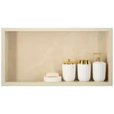 Nicho de Banheiro Porta Porta Shampoo Organizador Lavabo Box 60cm x 30cm x 11cm - Bege