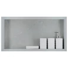 Nicho Em Porcelanato Polido Para Banheiro Porta Shampoo Organizador (Cinza Claro 60)
