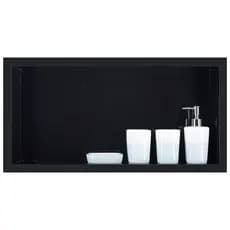 Nicho Em Porcelanato P/ Banheiro Porta Shampoo 60x30x8 Cm (Preto Absoluto)