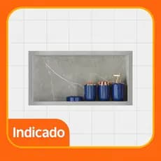 Nicho Para Banheiro Porta Shampoo Organizador Lavabo Box Em Porcelanato Polido  (Selecione Cor - 60X30X11Cm)