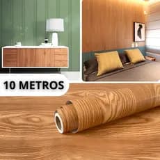 Papel Parede Madeira 10 Metros Adesivo Autocolante Lavável Envelopar