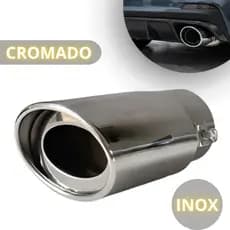 Ponteira de Escapamento Universal Cromada Aço Inox 3 polegadas