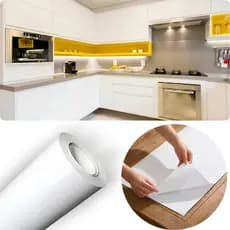 Papel Adesivo Branco Liso 10 Metros Autocolante Envelopar Móveis Vidros