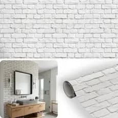 Papel de Parede Tijolinho Branco 3d Adesivo Autocolante Lavável 10 Metros
