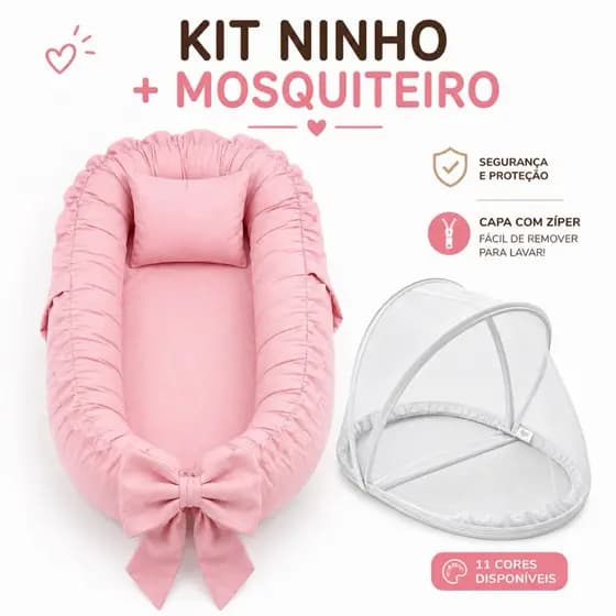Ninho Redutor de Berço para Bebê com Mosquiteiro