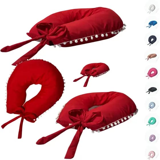Almofada para Amamentação com Pompom com Zíper Bebê Enxoval