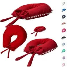 Almofada para Amamentação com Pompom com Zíper Bebê Enxoval