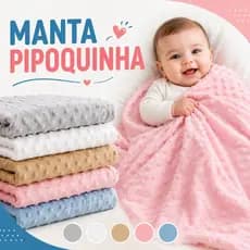 Manta Bebê Pipoquinha 100x75 cm Super Macia Para Berço E Carrinho