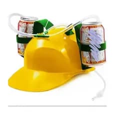 Capacete para Cabeça com Porta Lata e Canudo Brasil Copa do Mundo