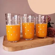 Conjunto 6 Copos de Vidro Coração 240ml – Plasvale | Elegância e charme para sua mesa