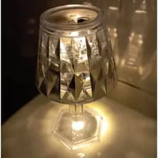 Mini Abajur Transparente com Luz LED 11 cm a Pilha