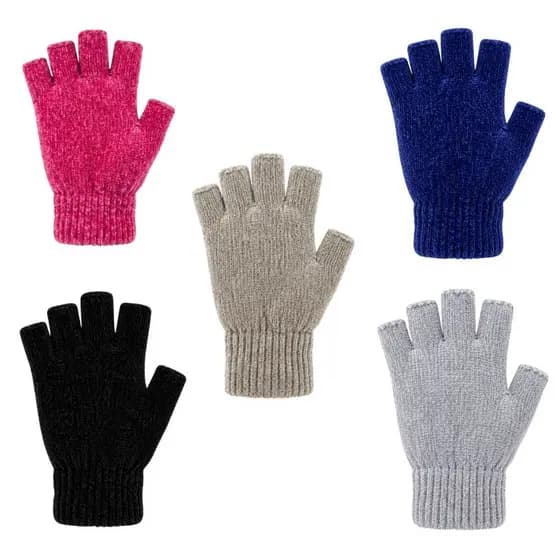 Luva Sem Dedos Tricot Canelada - 5 Cores à Escolha