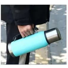 Garrafa 1000ml Inox Térmica Água Café Parede Dupla Com Alça CasaNobre
