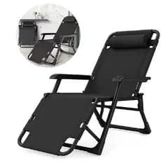 Cadeira Espreguiçadeira Dobrável Reclinável Jardim Praia Piscina 150kg Portátil
