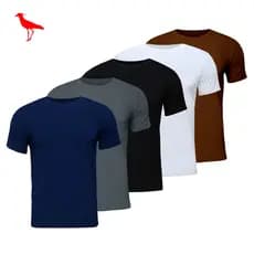 Kit 5 Camisetas Masculinas Básicas 5 Cores Sortidas Algodão/Poliéster Academia - Treino