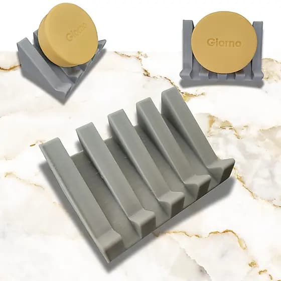 Saboneteira Inclinada para Pia com 5 Estrias - Minimalista, Elegante e Moderno para Banheiro