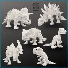 Miniaturas Dinossauro Esqueleto | 6 modelos | Tiranossauro, Triceratops, Velociraptor, Stegosaurus e outros