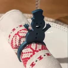 Argola Guardanapo Boneco de Neve de Natal, Anel Guardanapo, Porta Guardanapo Natal - Decoração Mesa Posta