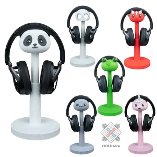 Suporte para Headset Retrátil Decorativo | Modelos Sapo, Gato, Unicórnio, Caveira, Panda e Dragão