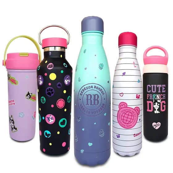 Garrafa Squeeze Térmica 500ML RB Rebecca Bonbon Luluca Meninas Coleção 2025 Aço Inoxidável