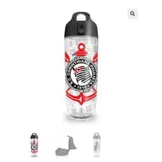 Garrafa Squeeze Corinthians academia, escola 700ml com Tampa Flip e Alça – Garrafa Esportiva Time Corinthians Oficial