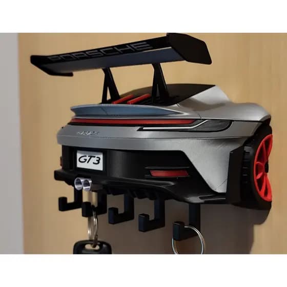 Porta Chaves Porsche GT3 RS 911 Decoração de Parede para Garagem