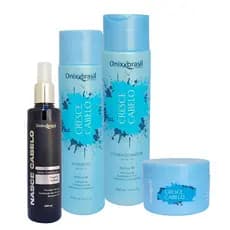 Kit Cresce Cabelo e Nasce Cabelo - Shampoo + Condicionador + Máscara + Loção Capilar