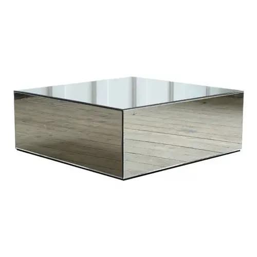 Mesa de Centro Decorativo Espelho espelhada Mesinha Luxo Vidro Sala