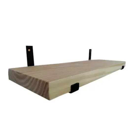 Prateleira Industrial madeira grossa maciça mão francesa 19 cm profundidade