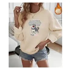 Blusa Moletom Feminino Blusa Pluz Size e Do P ao GG Feminina De Frio Moletom  Feminino Inverno Casual Moda Premium