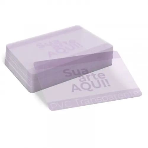 Cartão de visita transparente pvc com tinta branca