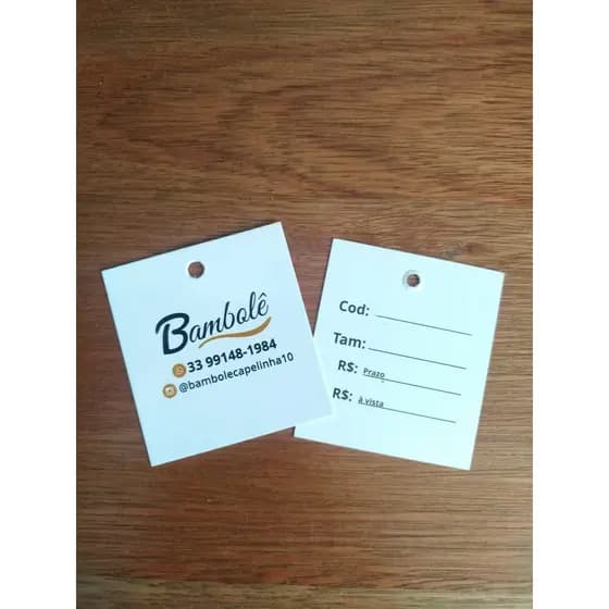 Tag personalizada com a sua logo para roupas