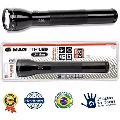 Lanterna Tática Alumínio 30cm Led Maglite 625lu 406m Ml300lx