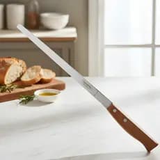 Faca Corte Fiambre 37cm Lâmina Inox cabo Madeira Tramontina