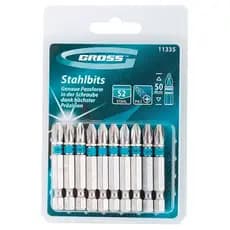 Ponta Bits PH2 50mm Ponteira Magnética Kit 10 Peças Phillips 1/4 Aço Antiderrapante Imantado Gross