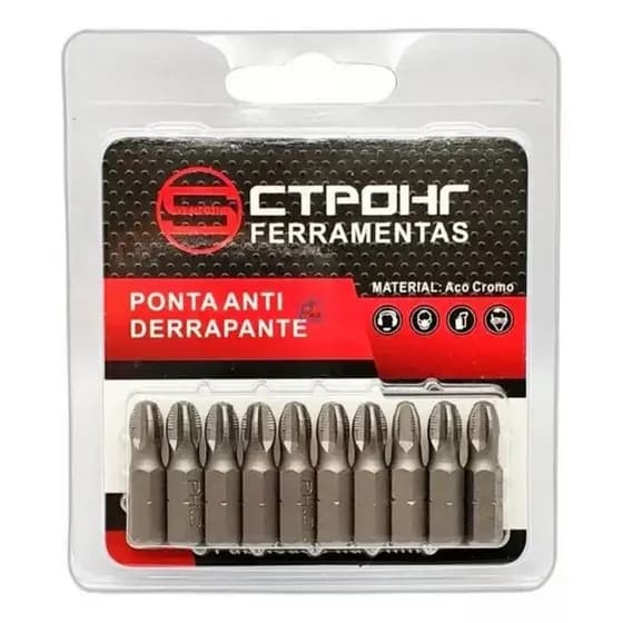 Ponta Bits PH3 25mm Ponteira Philips Aço Parafusadeira CTPOHR Kit 10 Peças