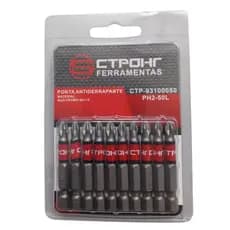 Ponta Bits PH2 50 Kit 10 Peças Ponteira Magnética Antiderrapante Parafusadera Philips Imã