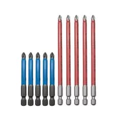 Conjunto Ponta Bits PH2 7cm + 12,7cm XL Kit 10 peças Ponteira Magnética Antiderrapante Parafusadeira