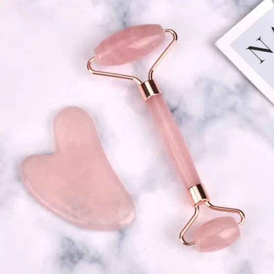 Rolo Massageador Pedra De Jade + Placa Gua Sha ENVIO IMEDIATO
