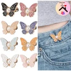 Botão broche para  ajuste de roupas em formato de borboleta alfinete