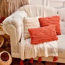 Manta para Sofá Xale Frizz Pompom Boho Chic
