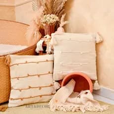 Capa de Almofada Boho Chic Trancê Pompom