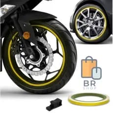 Friso De Roda Refletivo Motos e Carros Aplicador Adesivo Amarelo
