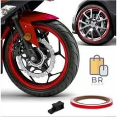 Friso De Roda Refletivo Motos e Carros Aplicador Adesivo Vermelho