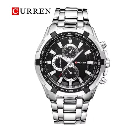 Curren 8023 relogios masculinos de luxo original quartzo relógio esportivo militar à prova d'água de aço inoxidável