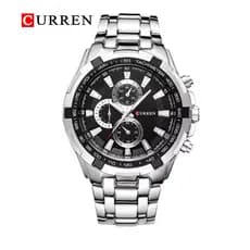 Curren 8023 relogios masculinos de luxo original quartzo relógio esportivo militar à prova d'água de aço inoxidável
