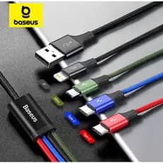 Baseus 4 em 1 cabo usb tipo c para  cabo para iphone pro max carregador micro cabo usb
