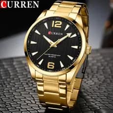 CURREN 8434 Moda Marca Dos Homens Luminosas Negócios Classe Faixa De Aço Inoxidável Quartzo