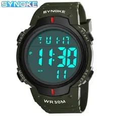 Synoke 9668 relógio esportivo masculino, multifuncional, digital, ao ar livre