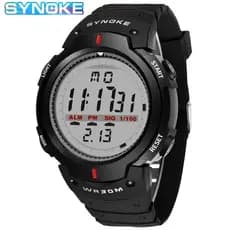 SYNOKE 61576 Relógio eletrônico esportivo masculino, tela grande, impermeável, luminoso, multi função